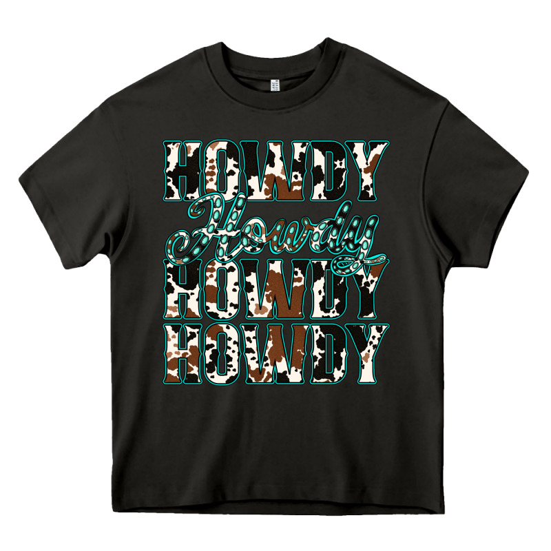 Howdy Cowhide Turquoise Heavy Core Tee by Jasminsmagicworld | Teevron