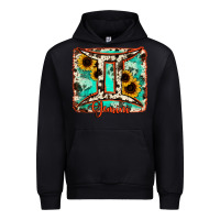 Black gemini turquoise cowhide Urban Hoodie - RanaPortraitStore