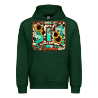 Forest Green gemini turquoise cowhide Urban Hoodie - RanaPortraitStore