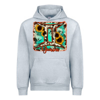 Heather Grey gemini turquoise cowhide Urban Hoodie - RanaPortraitStore