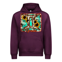 Mauve Wine gemini turquoise cowhide Urban Hoodie - RanaPortraitStore