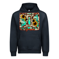 Navy gemini turquoise cowhide Urban Hoodie - RanaPortraitStore