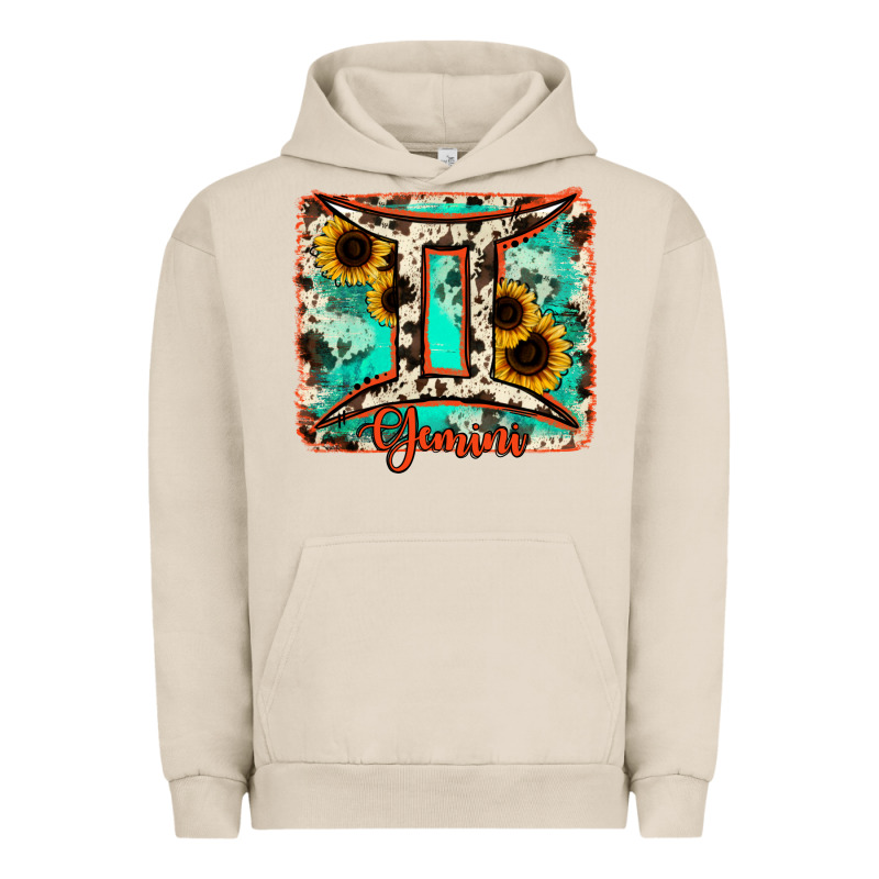 Gemini Turquoise Cowhide Urban Hoodie by RanaPortraitStore | Teevron
