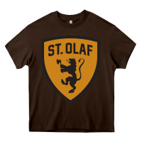 Chocolate Brown St. Olaf college Heavy Core Tee - DesigneFamous