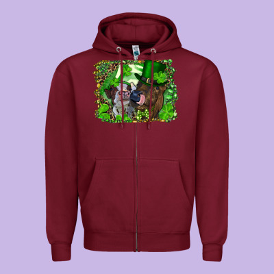 St. Patrick's Day Heifers Zipper Hoodie Designed By Ranaportraitstore