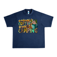 Navy Weekends Coffee And Camping Urban Heavy Tee - CowhideDigitalArt