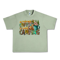 Oil Green Weekends Coffee And Camping Urban Heavy Tee - CowhideDigitalArt