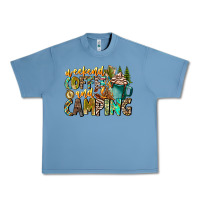 Pebble Blue Weekends Coffee And Camping Urban Heavy Tee - CowhideDigitalArt