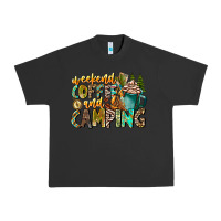Pigment Black Weekends Coffee And Camping Urban Heavy Tee - CowhideDigitalArt