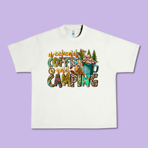 Weekends Coffee And Camping Urban Heavy Tee Designed By Cowhidedigitalart