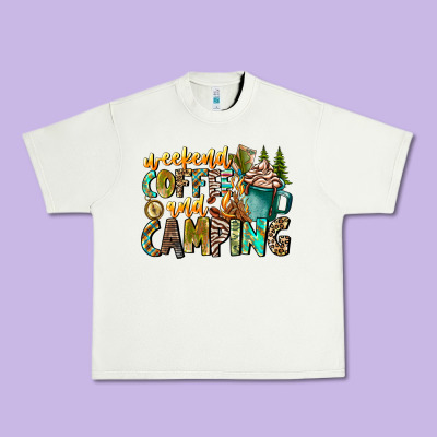 Weekends Coffee And Camping Urban Heavy Tee Designed By Cowhidedigitalart