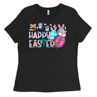 Black happy easter nurse Ladies Tee - CowhideDigitalArt