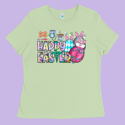 Happy Easter Nurse Ladies Tee Designed By Cowhidedigitalart