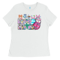 White happy easter nurse Ladies Tee - CowhideDigitalArt