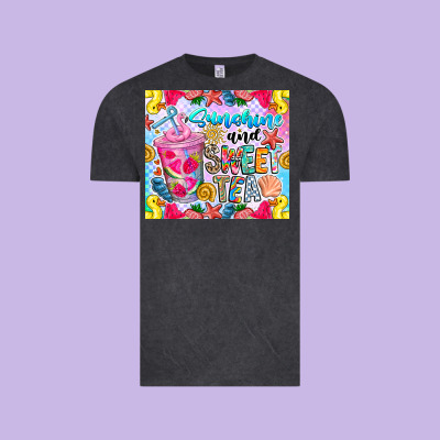 Summer Vibes With Sweet Tea Vintage Tee Designed By Cowhidedigitalart