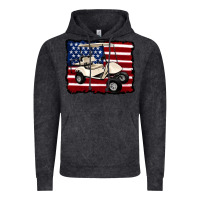 Vintage Black golf cart american flag Vintage Hoodie - Artiststas