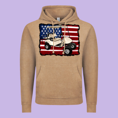 Golf Cart American Flag Vintage Hoodie Designed By Artiststas