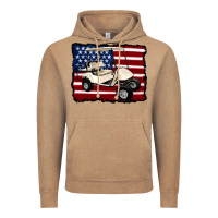Vintage Coffee golf cart american flag Vintage Hoodie - Artiststas