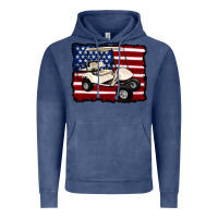 Vintage Denim golf cart american flag Vintage Hoodie - Artiststas