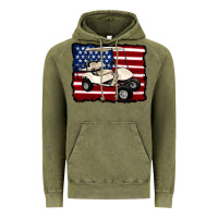 Vintage Olive golf cart american flag Vintage Hoodie - Artiststas