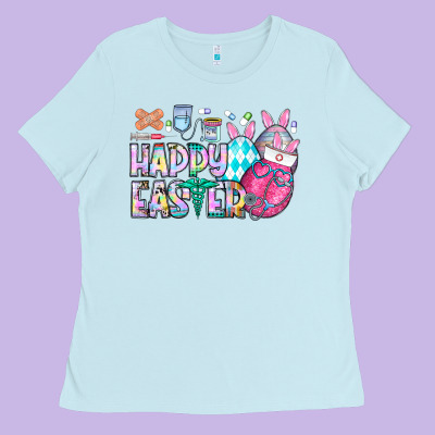 Happy Easter Nurse Ladies Tee Designed By Cowhidedigitalart