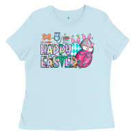 Baby Blue happy easter nurse Ladies Tee - CowhideDigitalArt