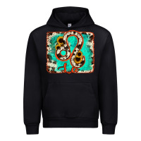 Black leo turquoise cowhide Urban Hoodie - RanaPortraitStore