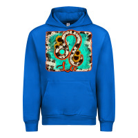 Cobalt leo turquoise cowhide Urban Hoodie - RanaPortraitStore