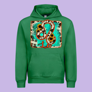 Leo Turquoise Cowhide Urban Hoodie Designed By Ranaportraitstore