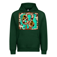 Foreset Green leo turquoise cowhide Urban Hoodie - RanaPortraitStore