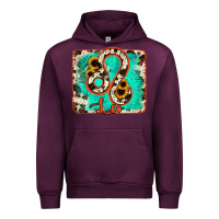 Mauve Wine leo turquoise cowhide Urban Hoodie - RanaPortraitStore