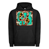 Pigment Black leo turquoise cowhide Urban Hoodie - RanaPortraitStore