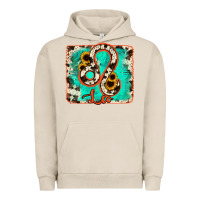 Pigment French Oak leo turquoise cowhide Urban Hoodie - RanaPortraitStore