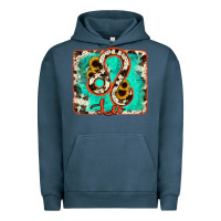 Pigment Midnight Navy leo turquoise cowhide Urban Hoodie - RanaPortraitStore