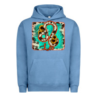 Pigment Pebble Blue leo turquoise cowhide Urban Hoodie - RanaPortraitStore