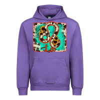 Tulip leo turquoise cowhide Urban Hoodie - RanaPortraitStore
