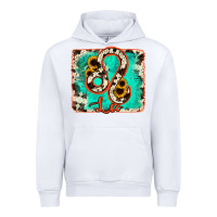 White leo turquoise cowhide Urban Hoodie - RanaPortraitStore