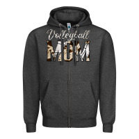 Charcoal Heather volleyball  mom Zipper Hoodie - Jasminsmagicworld