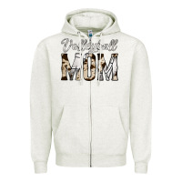 Oatmeal Heather volleyball  mom Zipper Hoodie - Jasminsmagicworld