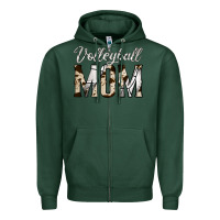 Sports Green volleyball  mom Zipper Hoodie - Jasminsmagicworld