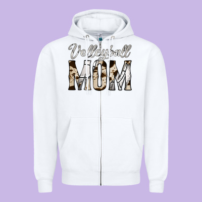 Volleyball  Mom Zipper Hoodie Designed By Jasminsmagicworld