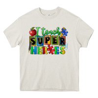 Cream I teach super heroes Heavy Core Tee - FaDigitalArtStudio