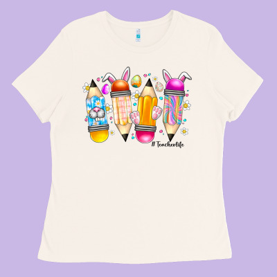 Easter Teacher Life Ladies Tee Designed By Cowhidedigitalart