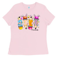 Bubblegum Pink Easter Teacher Life Ladies Tee - CowhideDigitalArt