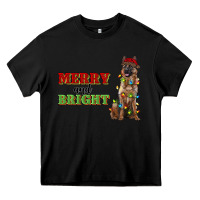 Black merry and bright german shepherd Heavy Core Tee - RanaPortraitStore