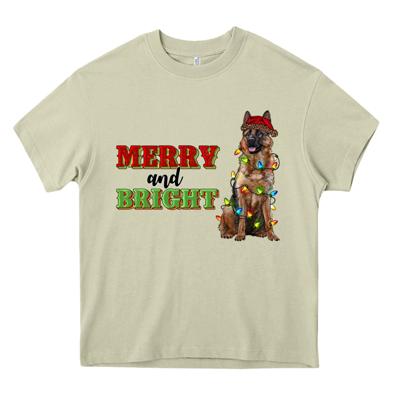 Merry And Bright German Shepherd Heavy Core Tee by RanaPortraitStore | Teevron