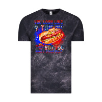 Cloud Black You Look Like 4th of july makes me hot dog want a Vintage Tee - CowhideDigitalArt