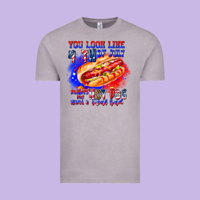 You Look Like 4th Of July Makes Me Hot Dog Want A Vintage Tee Designed By Cowhidedigitalart
