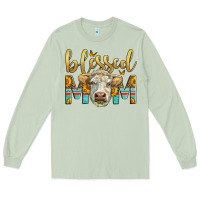 Matcha Western Blessed Mom Charolais Bull Long Sleeve Tee - LillyAllenDesigns