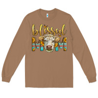 Toasted Coconut Western Blessed Mom Charolais Bull Long Sleeve Tee - LillyAllenDesigns